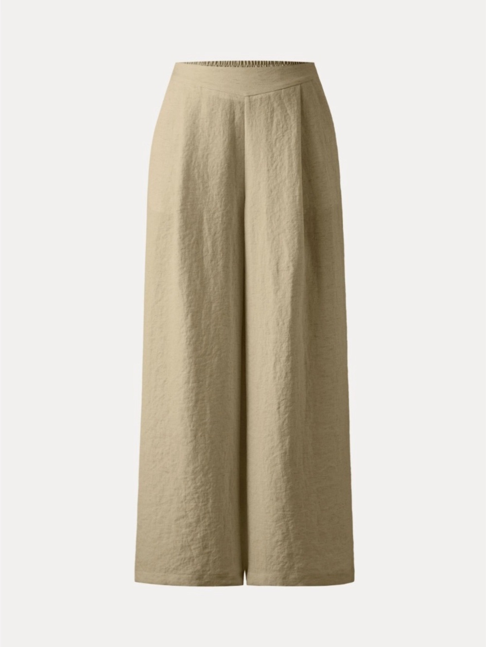 OGL Wide-Leg Linen-Blend Pants in Sand